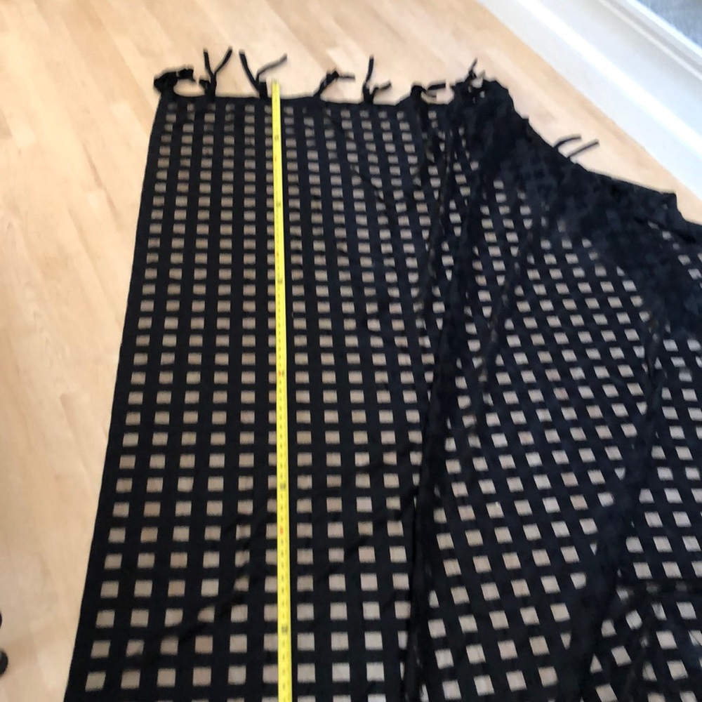 Black Windowpane Pattern Curtains Set Of 2 Panels - image 1